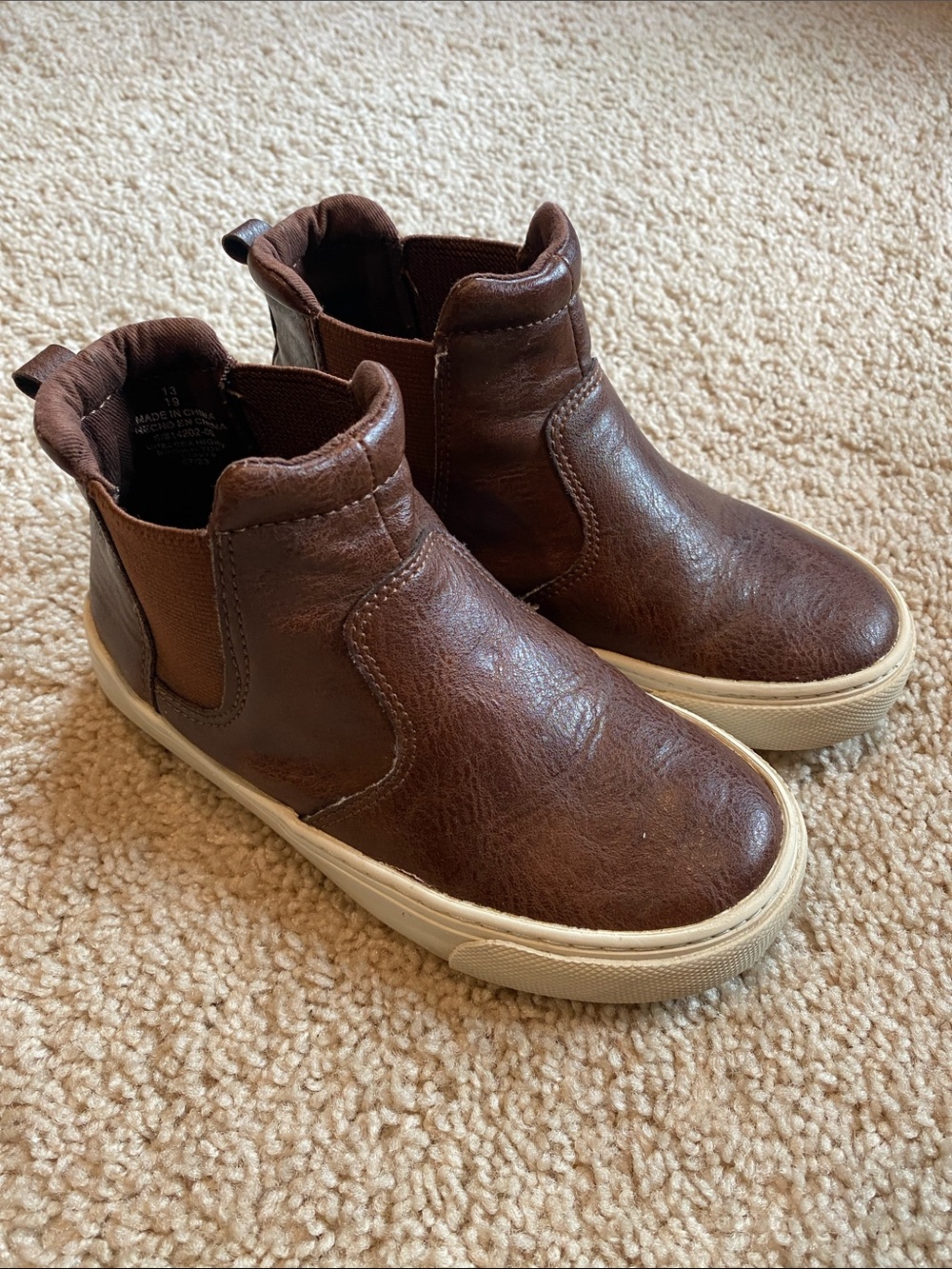 Old Navy Brown and Cream Kids Chelsea Boots